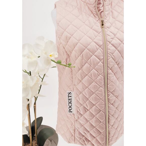 Banana Republic Womens Blush Pink Lightweight Full Zip Quilted Puffer Vest Small - Picture 4 of 8